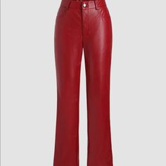 Cider Leather Pants Never Worn, Still In Bag They Were Shipped In Waist 31.5 Hips 39.8 Red Straight Leg Pants For Fall, Burgundy Wide Leg Bottoms For Night Out, Red Straight Leg Bottoms For Night Out, Red Full Length Leather Pants For Fall, Red Leather Pants For Night Out, High Waist Red Leather Pants For Fall, Red Leather High-waisted Pants For Fall, Red Leather Workwear Pants, Red Leather Pants For Workwear