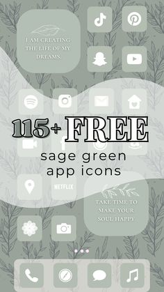 free sage green aesthetic app icons for phone and ipad. ios app icons. ios widgets. green app icon aesthetic. Widget App Icons Aesthetic, Ipad App Icons Free, Green Iphone Icons Aesthetic, Sage Green Phone Aesthetic, Free Aesthetic App Icons, Ipad Shortcuts Icons, Free Widget Apps Ipad, Ipad Icons Aesthetic Free, Fall App Icons Free