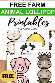 free farm animal lollipop printables for kids