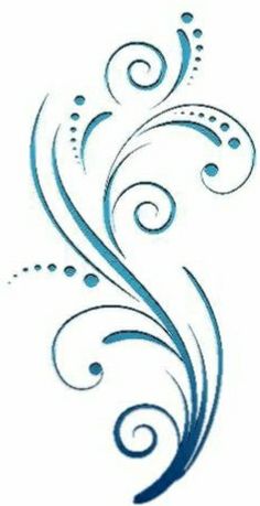 a blue and white tattoo design with swirls