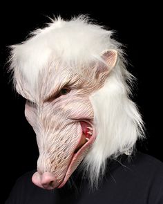 White Rat Costume. A White Lab Rat character latex mask with White Collar and White animal Gloves. You don't want to be caught in the laboratory with this rat! Makes a great big bad Lab Rat! Easy to wear, comfortable, great visibility. Perfect for Cosplay, Theater, Halloween and Haunted Houses. Halloween White Masks And Prosthetics For Costume Party, Novelty Masks For Cosplay Events, White Halloween Costume Masks And Prosthetics, White Full Face Mask For Cosplay Events, White Masks And Prosthetics For Masquerade And Cosplay, White Costume Masks For Cosplay Events, Horror Halloween Masks And Prosthetics In White, White Horror Masks And Prosthetics For Halloween, Novelty White Masks For Halloween