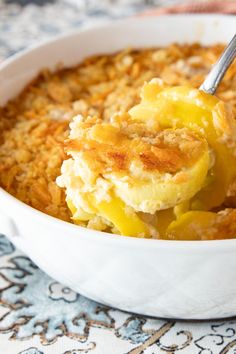 a close up of food in a bowl on a table