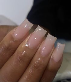 Fill In Nails Acrylic Ideas, Clear White Acrylic Nails, Realistic Acrylic Nails, Milky Nails, Acrylic Toe Nails, Hard Nails, White Acrylic Nails, Girly Acrylic Nails, Work Nails