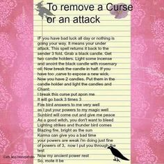 To remove curse Curse For Cheaters, Send Curse Back To Sender, Anti Curse Spell, How To Remove A Curse From Someone, Banish Curse Spell, Removing A Curse, Remove A Curse Spell, How To Reverse A Curse, How To Get Rid Of A Hex Or Curse