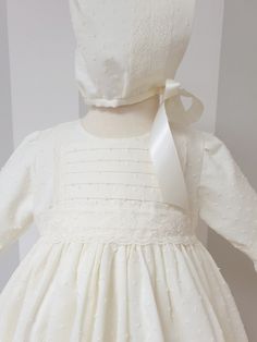 Baby Baptism Gown Spanish Style Baby Christening Dress. - Etsy Cream Ruffled Baptism Dress, Cream Baptism Dress With Ruffles For Ceremony, Cream Baptism Dress With Ruffles, Cream Lace Baptism Dress For Church, Fitted Beige Baptism Dress, Elegant Cream Baptism Dress For Church, Classic Cream Baptism Dress, Baby Christening Dress, Baby Christening Gowns