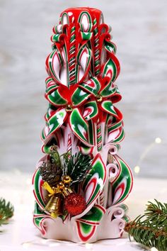 an ornament made to look like a christmas tree