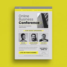 a flyer for an online business conference