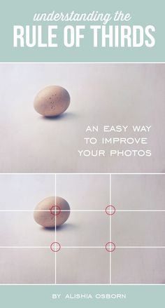 an egg is shown with the words, understand the rules of thirds and how to improve your