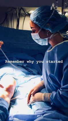 a woman laying in a hospital bed with an iv hooked up to her arm and the caption reads, remember why you started