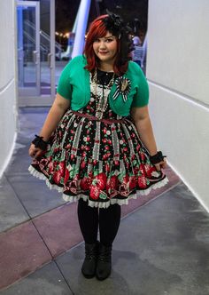 theprintfiend:  OOTD from yesterday’s meet at Downtown Disney <3 Dress: Angelic Pretty, Headdress: AATP, Bolero: JC Penny’s, Rosette: Made by me Plus Size Alternative Outfits, Kawaii Dress, Anime Dress, Alternative Outfits, Kawaii Clothes, Harajuku Fashion, Gothic Lolita, Lolita Fashion, Cute Dresses