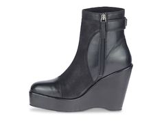 Harley-Davidson Celina Wedge Bootie | DSW Leather Wedge Boots With Zipper Closure, Leather Wedge Boots With Zipper For Fall, Modern Leather Platform Boots With Zipper, Chic Leather Wedge Ankle Boots, Chic Leather Ankle Wedge Boots, Chic Leather Wedge Boots With Stacked Heel, Chic Leather Wedge Heeled Boots, Leather Wedge Boots With Zipper And Round Toe, Leather Wedge Boots With Zipper Closure And Round Toe