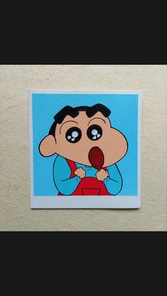 an image of a sticker with a cartoon character on it's face and tongue sticking out