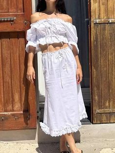 43067899314223|43067899346991|43067899379759 White Two-piece Skirt For Spring, White Ruffle Hem Skirt For Summer, Summer White Skirt With Ruffle Hem, White Two-piece Skirt For Beach, White Ruffled Skirt For Daywear, White Ruffled Skirt For Beach, White Summer Daywear Skirt, White Ruffle Hem Skirt For Daywear, Ruffles Skirt