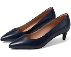 Cole Haan Vandam Pump 45 mm | Zappos.com Recycled Rubber, Navy Leather, Heels Black, Black High Heels, Leather Working, Cole Haan, Tan Leather, Party Wear, Heel Height