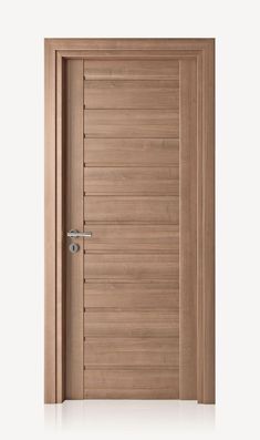 an open wooden door on a white background