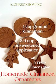 homemade cinnamon ornaments with instructions on how to make them