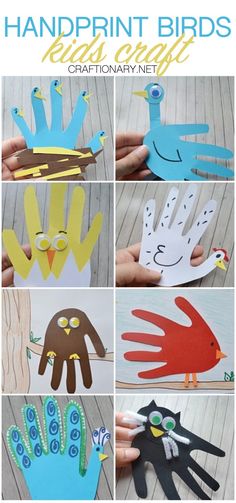 handprint birds craft for kids that are easy to make and great for the classroom