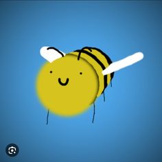 a cartoon bee flying through the air