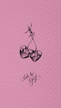 a pink card with two hearts on it and the words love by grace written in black ink