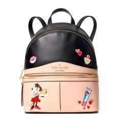 Super Cute Kate Spade X Minnie Mouse Limited Addition Leather Backpack With Adorable Minnie Mouse Embellishments. Sold Out On Line. Euc (I Only Used This Once At Disneyland). Color: Pale Velvet Multi 12'h X 9.45"W X 4.13"D Refined Grain Leather 2 Way Spade Jacquard Metal Pinmount Logo Zip Around Closure Front Zip & Back Slip Pockets 6.1.24 Kate Spade Leather Backpack, Kate Spade Backpack Purse, Kate Spade Minnie Mouse, Minnie Mouse Backpack, Mini Leather Backpack, Kate Spade Backpack, Kate Spade Disney, White Backpack, Flap Backpack