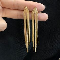 Gold Tassel Clip On Earrings,Gold Clip On Earrings,Silver Tassel Clip On Earrings,Non Pierced Earrings,Clip On Earrings,Gift For Her Materials: 18k Gold Plated Brass Length: 9.5cm Width: 1cm Weight: 11g Color: Gold Delivery: Ready To Ship In Same Day Or Next Business Day. #Clip On Earrings #Gold Clip On Earrings #Tassel Gold Clip On Earrings #Long Clip On Earrings #Unique Clip On Gold Plated Clip-on Earrings For Evening, Formal Gold Plated Clip-on Earrings, Gold Plated Dangle Clip-on Earrings For Party, Elegant Gold Plated Dangle Clip-on Earrings, Luxury Gold-tone Metal Clip-on Earrings, Michael Kors Earrings, White Sapphire Earrings, Non Pierced Earrings, Earrings Tassel