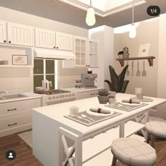 Dream Kitchen Cabinets, Bloxburg Kitchen, House Decorating Ideas Apartments, Small House Layout, Simple Bedroom Design, Tiny House Layout, Diy House Plans, House Floor Design