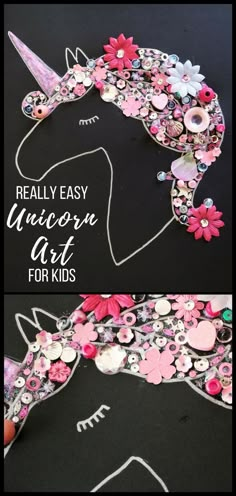 Easy Unicorn Craft for Kids – with free printable template. This guide helps you create really effective unicorn artwork with kids. Includes step-by-step instructions and a video #unicorn #unicornparty #unicornart #crafts #craftsforkids #kidscraft #easycr Arts And Craft Storage, Unicorn Crafts For Kids, Unicorn Craft, Unicorn Artwork, Craft Storage Ideas, Arts And Crafts For Teens, Wine Bottle Diy Crafts