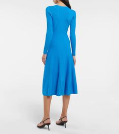 Jonathan Simkhai - Melba ribbed-knit midi dress | Mytheresa Stretch Viscose V-neck Midi Dress, Ribbed Stretch V-neck Dresses, Stretch Ribbed V-neck Dresses, Spring Ribbed Midi Dress, V-neck Stretch Viscose Midi Dress, Spring Evening Midi Dress, Ribbed, Spring Evening Ribbed Midi Dress, Ribbed Stretch Midi Dress, Stretch Knee-length Ribbed Midi Dress