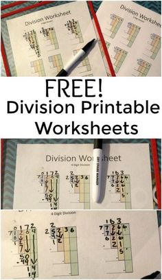 the division worksheet is filled with diagrams and instructions to make division worksheets