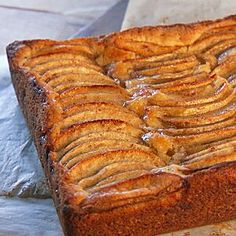 a piece of bread with apples on it