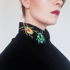 Sunny Clothes, Wardrobe Transformation, Colorful Closet, Bug Jewelry, Statement Collar, Removable Collar, Fake Collar, Bib Collar, Stephane Rolland