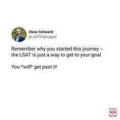 steve schwatz tweets on twitter about his journey to the lsat