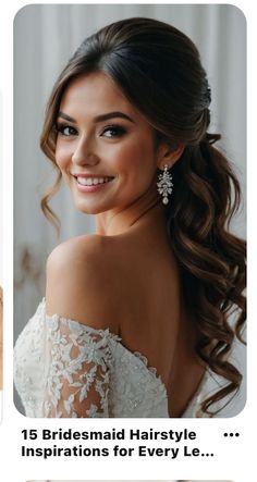 an image of a bride with her hair in a half updo and wedding hairstyle