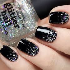 Nye Nails, Bridesmaids Nails, Sparkle Nails, Black Nail