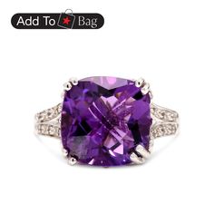 in stock Amethyst Rings With Brilliant Cut, Macy's Gemstone Jewelry For Anniversary, Macy's Silver Rings With Gemstone, Macy's Gemstone Jewelry With Round Cut, Macy's Silver Gemstone Rings, Macy's Gemstone Jewelry Round Cut, Purple Cushion Cut Fine Jewelry, Macy's White Gold Jewelry With Accent Stones, Macy's White Gold Gemstone Ring