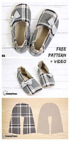 the instructions for how to make slippers with plaid fabric