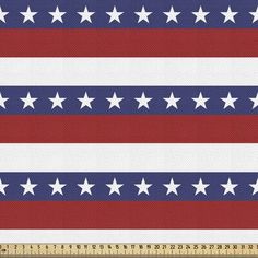 the american flag with stars on it is shown in red, white and blue fabric