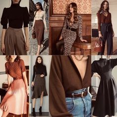 Soft Dramatic Casual Outfit, Dramatic Outfits, Dramatic Clothes, Soft Dramatic, Academia Outfits, Dramatic Classic, Dramatic Style, Brown Outfit