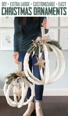 the diy extra large christmas ornaments are easy to make