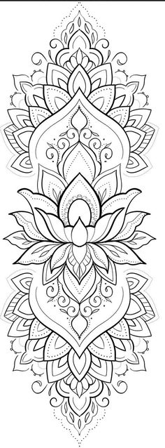 a black and white drawing of an ornate design