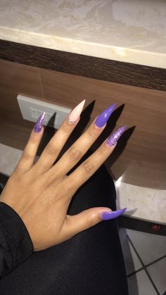 Shiny Nails Designs, Acrylic Nails Coffin, Luxury Nails, Purple Nails, Long Acrylic Nails, Cute Acrylic Nails, Green Nails