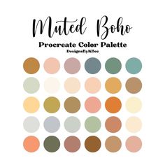 an image of the color palettes in pastel and neutral tones, with text that reads