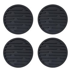 four black round grill grates on a white background