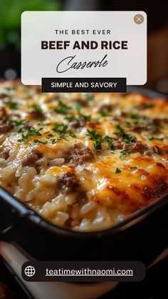 the best ever beef and rice casserole recipe is simple and savory