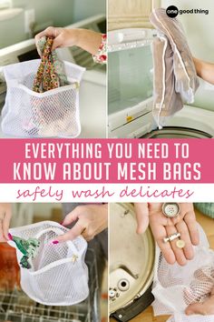 the instructions to make mesh bags for washing dishes and other things that are not in use