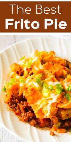 the best frito pie recipe on a white plate