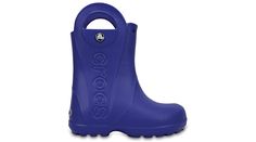 Now kids can enjoy classic Crocs comfort � even on the rainiest days. Our kids� rain boot is available in bright colors with a waterproof build that keeps puddle-jumping feet cozy and dry.    Kids� Handle It Rain Boot Details:    Waterproof rain boot.  Fully molded Croslite trade  material for lightweight cushioning and comfort.  Reflective heel logo. Casual Non-slip Rain Boots, Casual Insulated Rain Boots For Rainy Season, Casual Non-slip Rain Boots For Outdoor Activities, Casual Non-slip Boots For Rainy Weather, Insulated Blue Rain Boots For Outdoor, Weatherproof Blue Rain Boots For Outdoor, Puddle Jumping, Classic Crocs, Kids Rain Boots