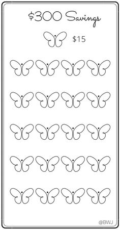 the butterfly pattern is shown in black and white, with $ 350 savings on it