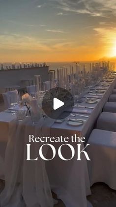 a long table is set up for an event