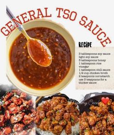 the recipe for general tso sauce is shown